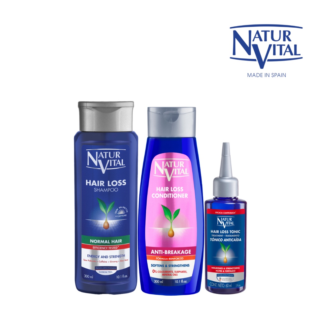 [Bundle] NaturVital Hair Loss Set (300ml Hair Shampoo + Conditioner w/ 60ml Hair Tonic) Shopee