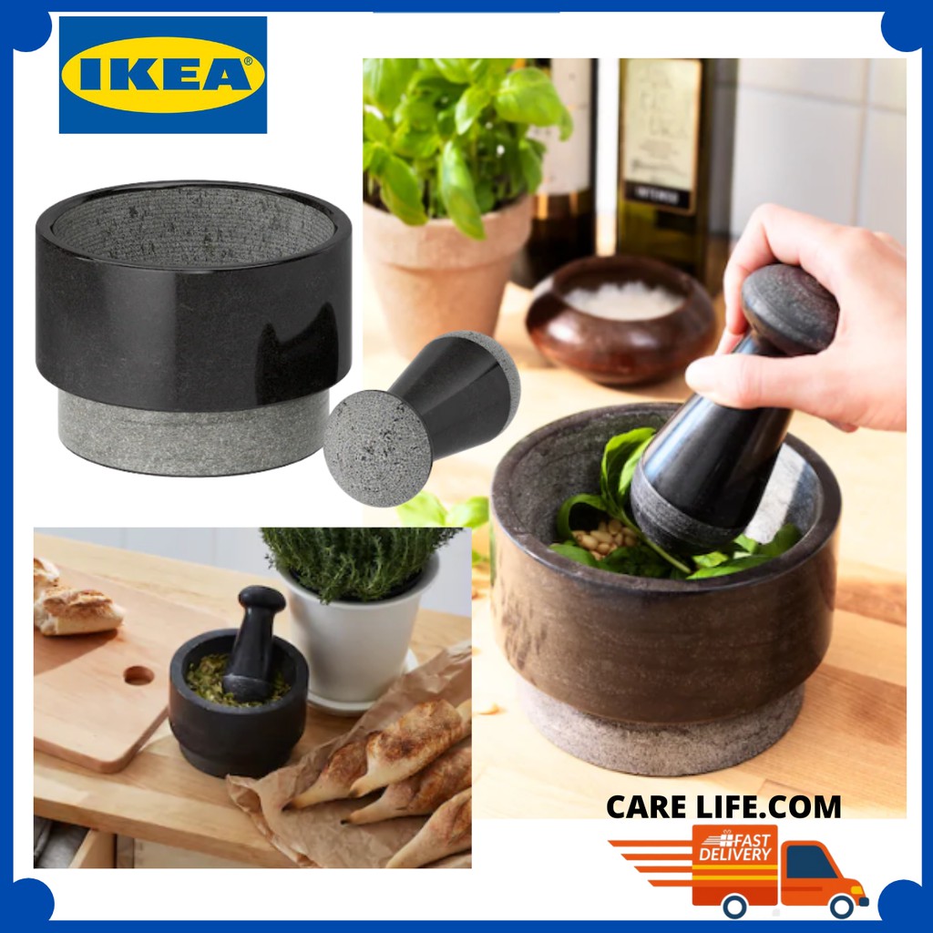 IKEA KITCHEN Pestle and mortar, marble black (ADELSTEN) Shopee Singapore