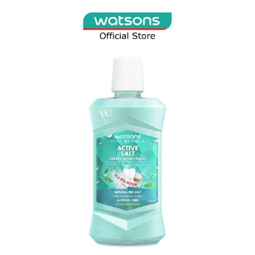 WATSONS Active Salt Herbal Mouthwash Micellar Double Action Kills 99