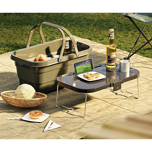 [SG Seller]Collapsible Picnic Basket 16L Food Tray Table Storage for
