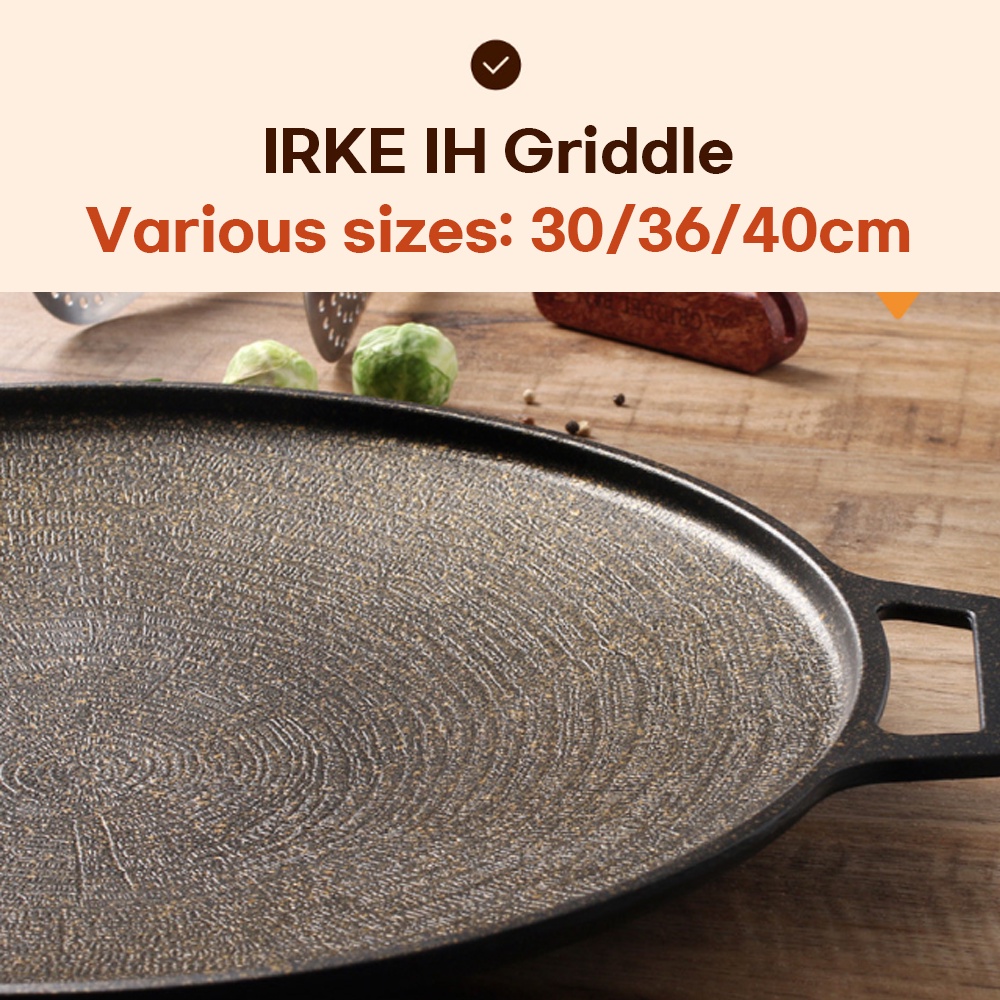 [Made in Korea] IRKE IH Griddle Frying Pan Grill Pan BBQ Griddle 30cm
