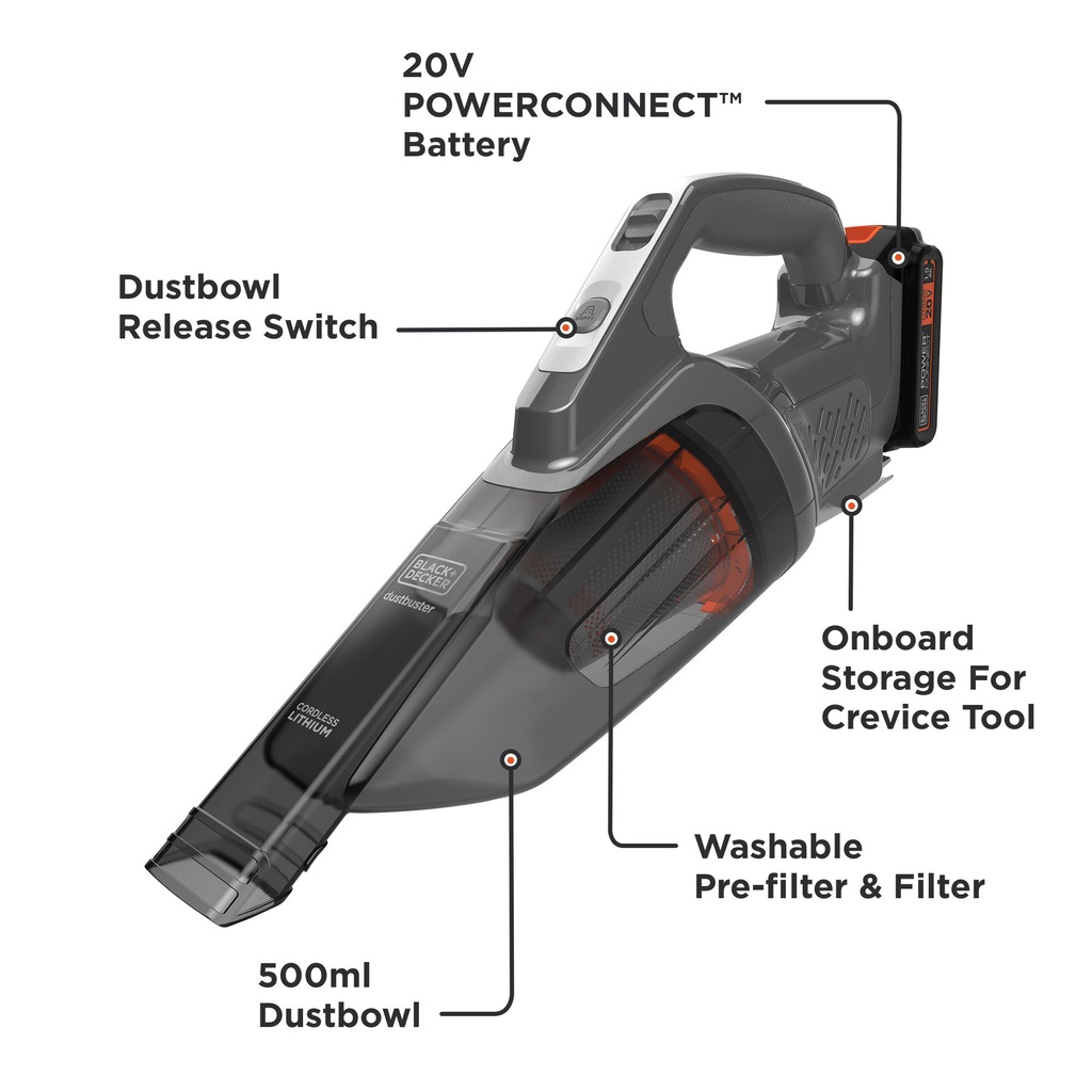 Black and Decker Hand Held Vacuum Cleaner 20V Max Power Connect