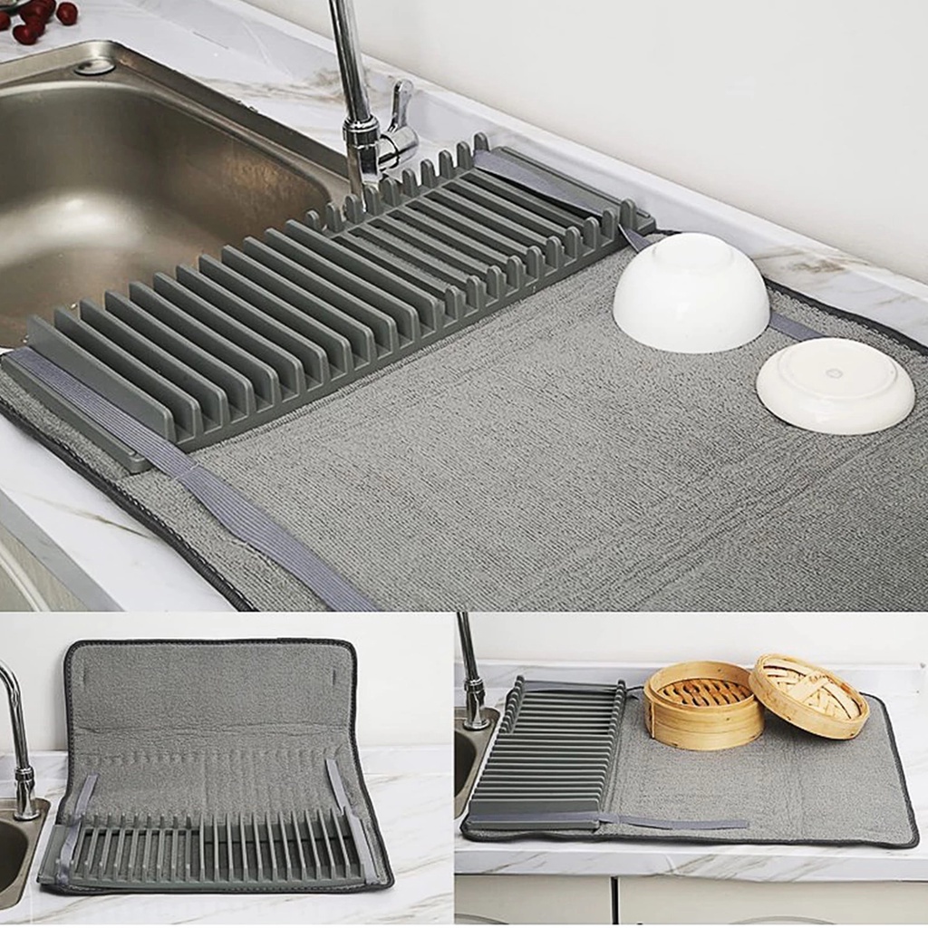 Large Size Drying Mat Absorbent Dishes Drainer Draining Pad Quick