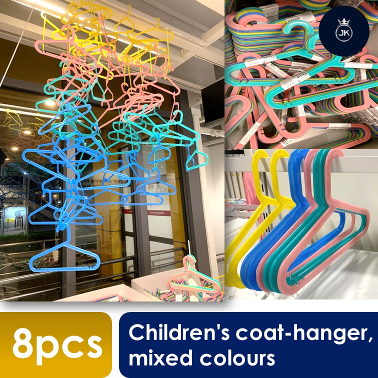 SG Home Mall [8pcs] ikea BAGIS Children's coathanger, mixed colours
