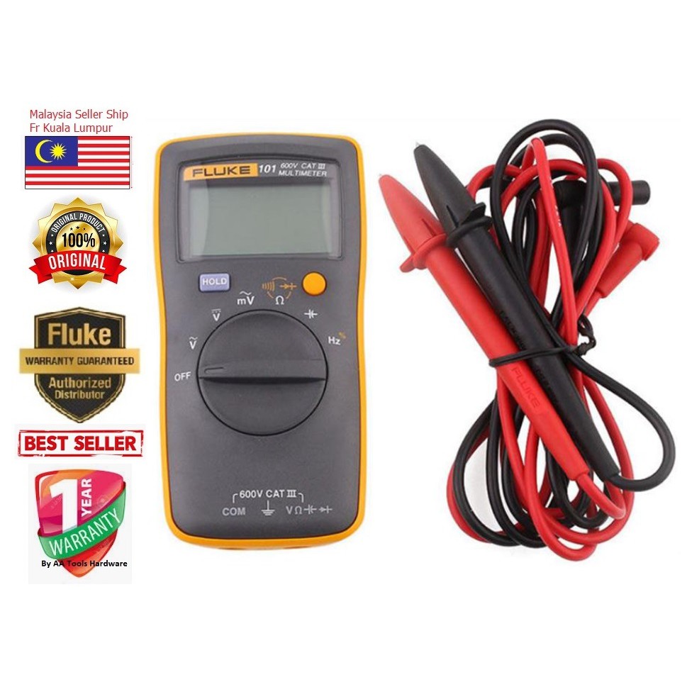 Fluke 101 Digital Multimeter (NEW & ORI FLUKE) / Multimeter Mengukur Current(ohm) & Voltage