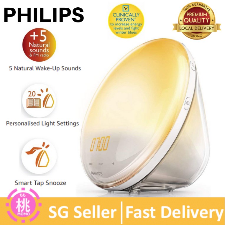 Philips Wake Up Light Alarm Clock Coloured Sunrise Simulation HF3520