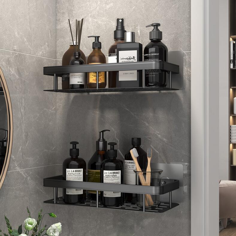 (SG) Punchfree Bathroom Shelf Nodrill Corner Shelves Shower Kitchen