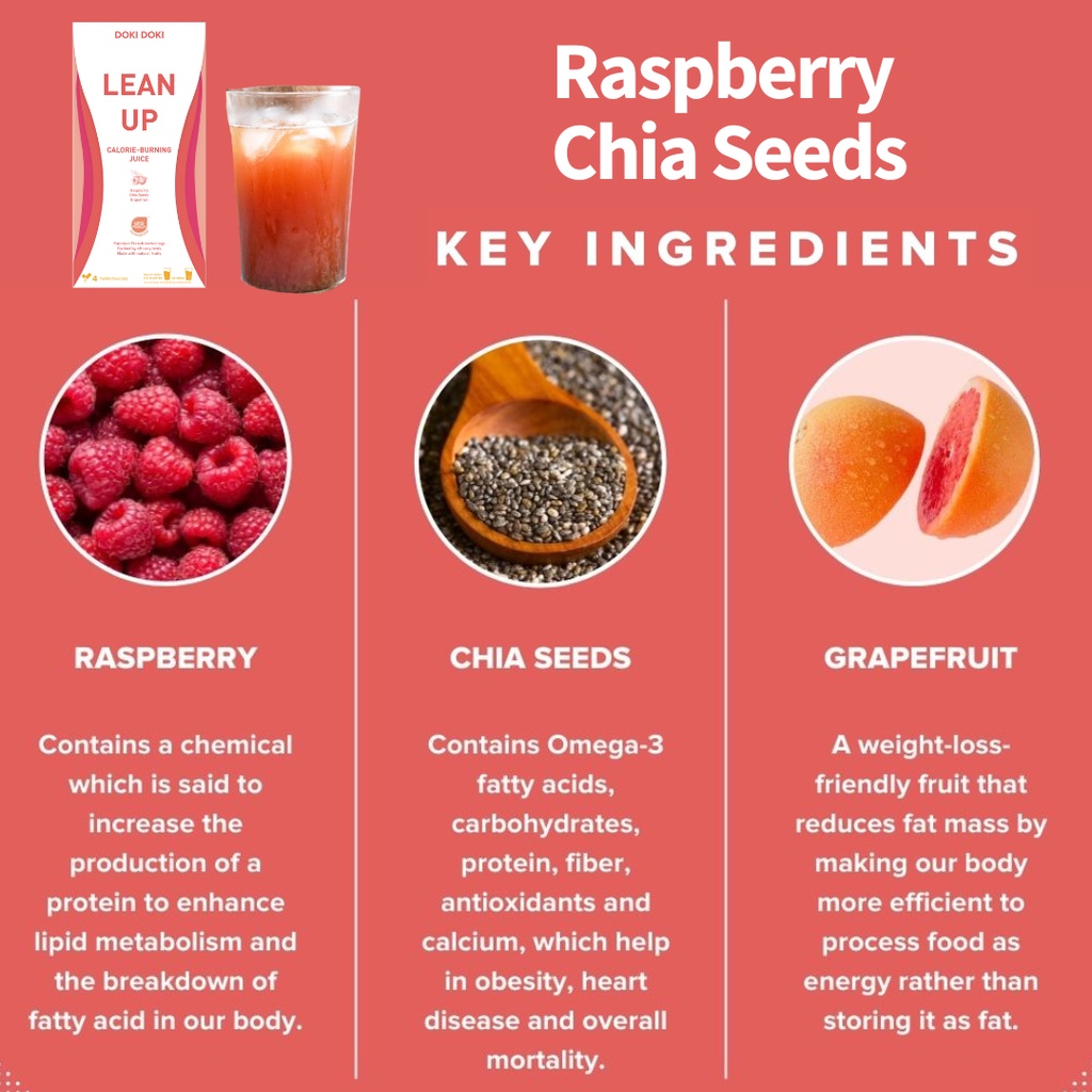 💯 Doki Doki Lean Up Calorie Burning Juice for Weight Loss 5 Flavours