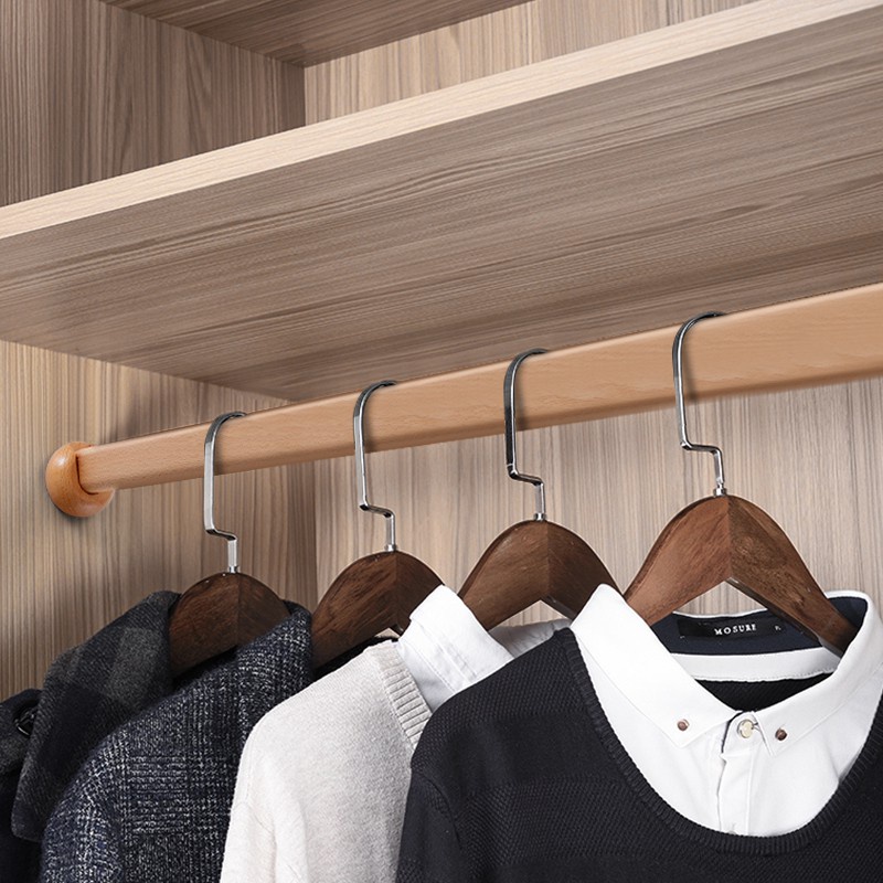 Beech wood clothes pole of closet cross bar wardrobe wood pole in solid