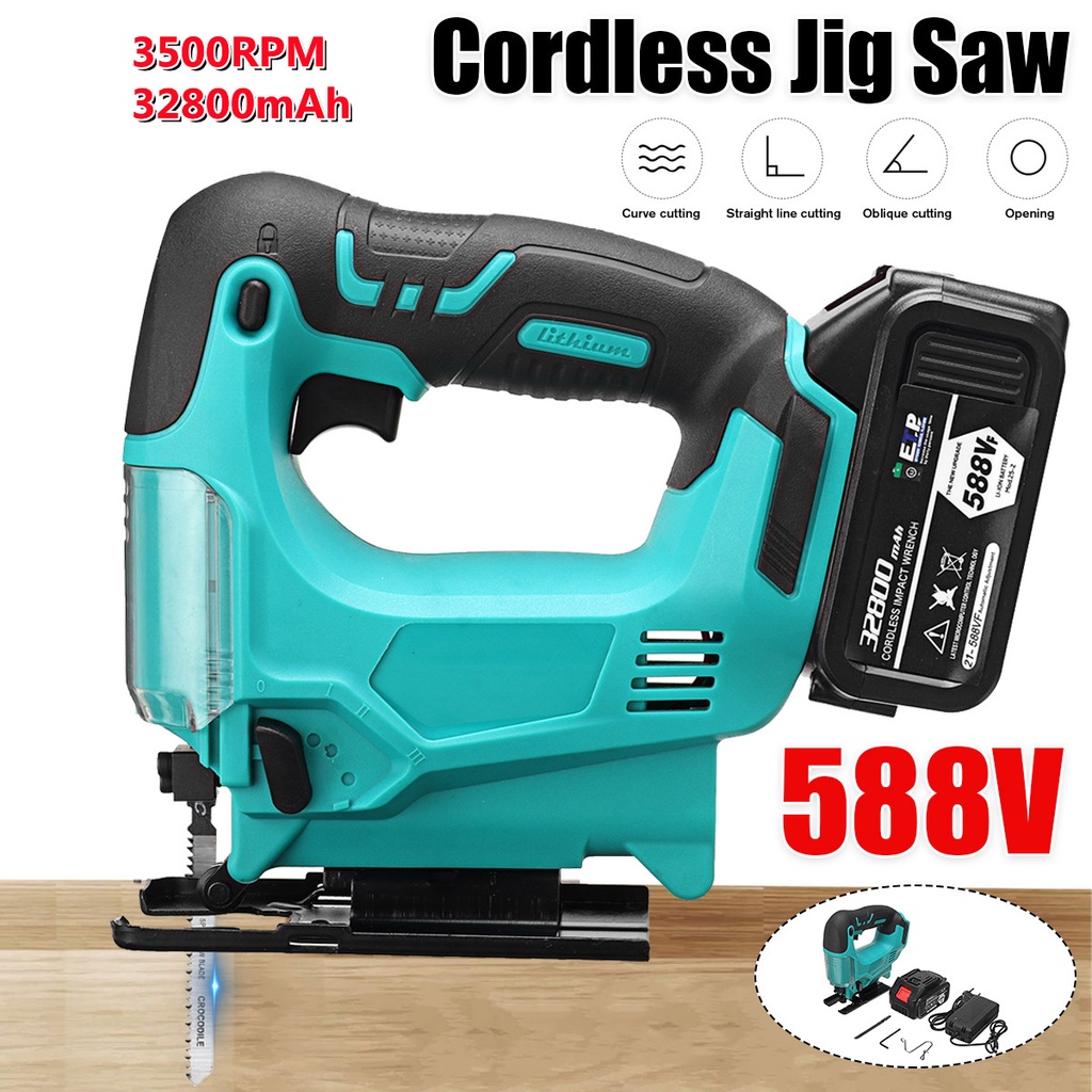 3500RPM Cordless Jigsaw Electric Jig Saw 588V Portable MultiFunction