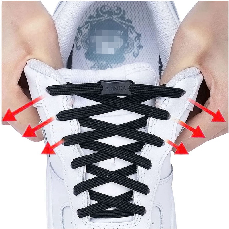 New No Tie Shoe laces Elastic Laces Sneakers Flat Shoelaces without