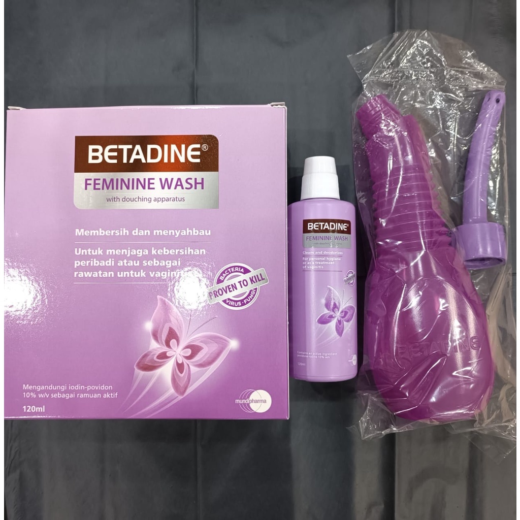 Betadine Feminine Wash With Douching Apparatus ( 120 ml ) Shopee