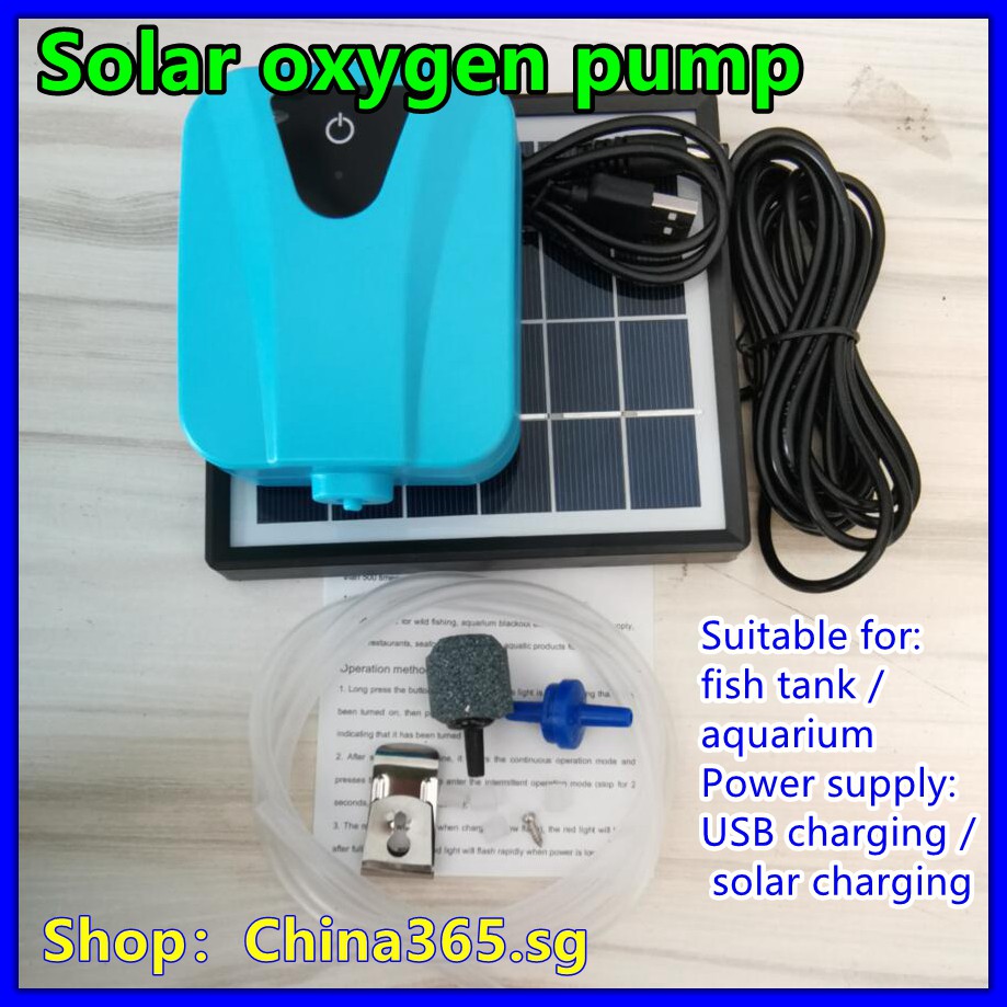 Solar Power Fishbowl Oxygenator Oxygen Pump Fish Jar Tank Airpump Pond