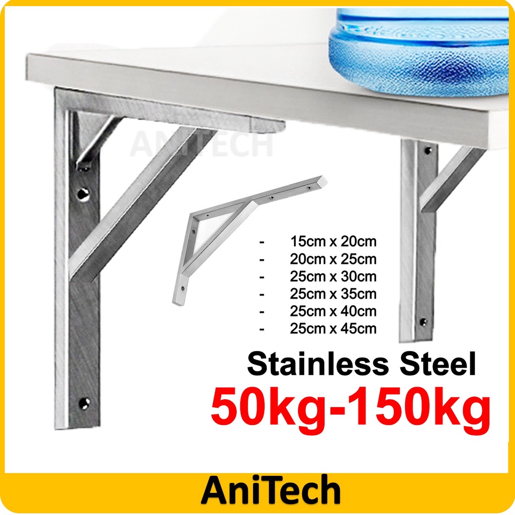 Stainless Steel Wall Shelf Shelving L Bracket Wall Mount Rack Racking