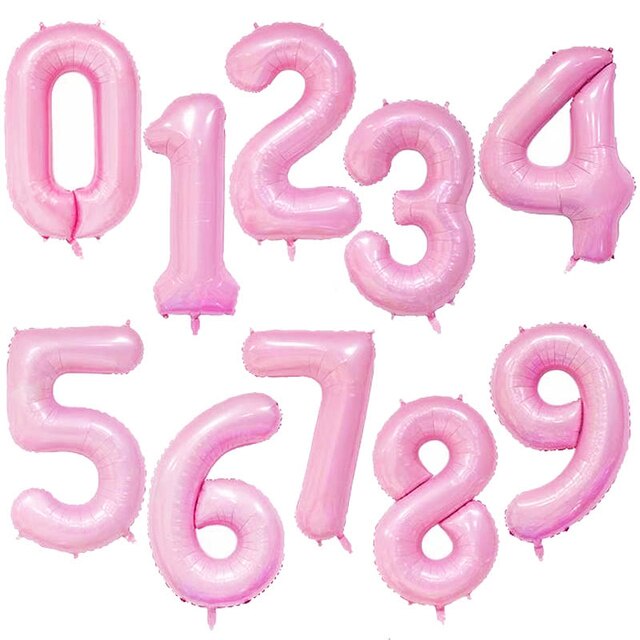 [SG Seller] 40 inch Light Pink number balloon for birthday party