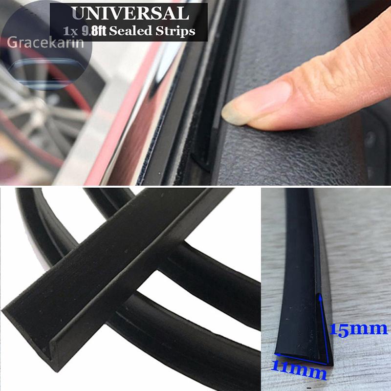 3 Meter Car Door Window Trim Edge Moulding Rubber Noise Weatherstrip