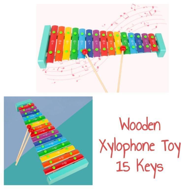 Wooden Xylophone Toy 15 Keys Shopee Singapore
