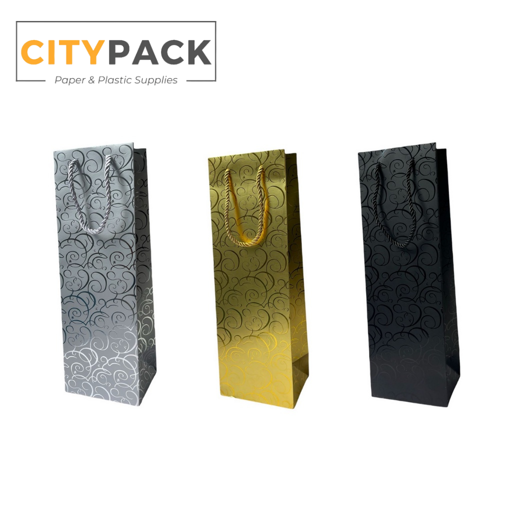 Metallic Wine Bags (5pcs) / Premium Wine Bag / Wine Carrier Bag / Wine