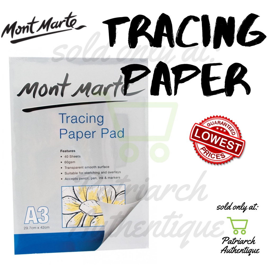 [Tracing Paper] Mont Marte Tracing Paper Pad 60gsm 40 Sheet A3 A4