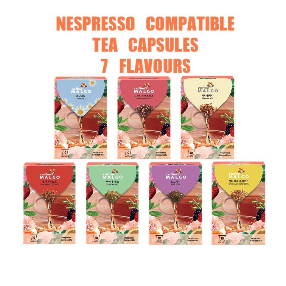 Coffeemalgo Korea Nespresso Tea Capsules 7 Flavours Shopee Singapore