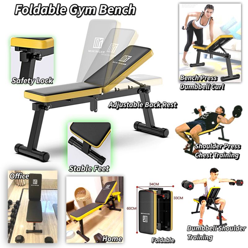 LOCAL Workout Bench Home Gym Bench Foldable dumbbell bench press squat