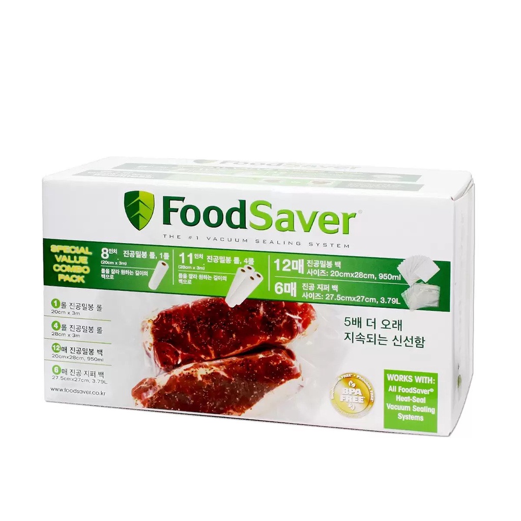 FoodSaver Roll Combo Variety Pack (5 Rolls + 18 Bags) Shopee Singapore
