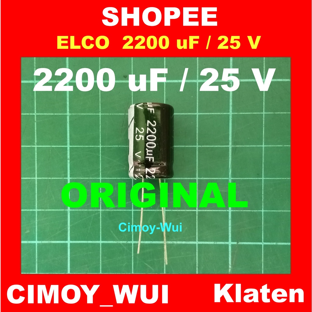 Elco 2200UF 25V elco Condenser capacitor capacitor 2200UF 25V