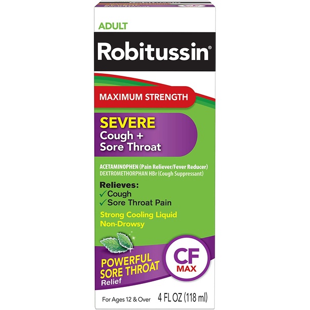 Robitussin Adult Maximum Strength Severe Cough + Sore Throat Relief