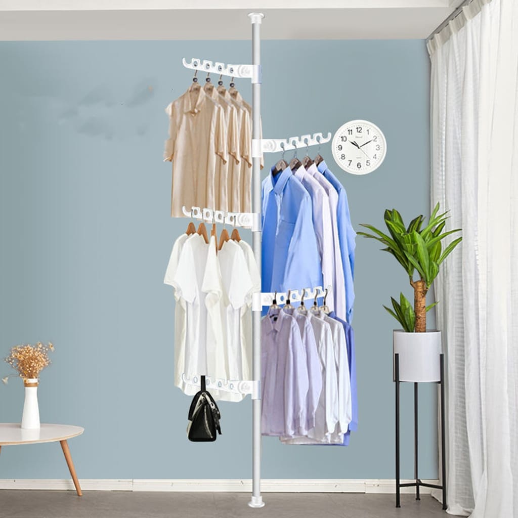 Single Rod Standing Pole Clothes Hanger Rack / Drying Clothes Rack