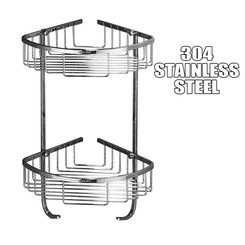 CONSIDER 304 Stainless Steel Racks Wallhung Bathroom Rack Corner Basket Shelf Shopee Singapore