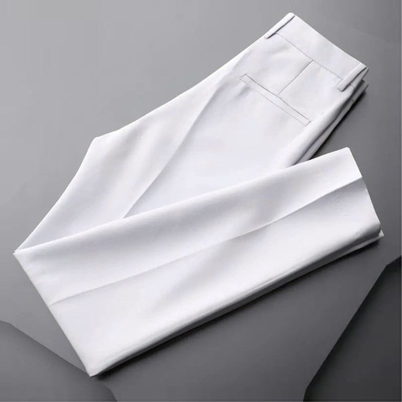 Ready Stock Men's White Pants Korean Ankle Pant Trousers Business