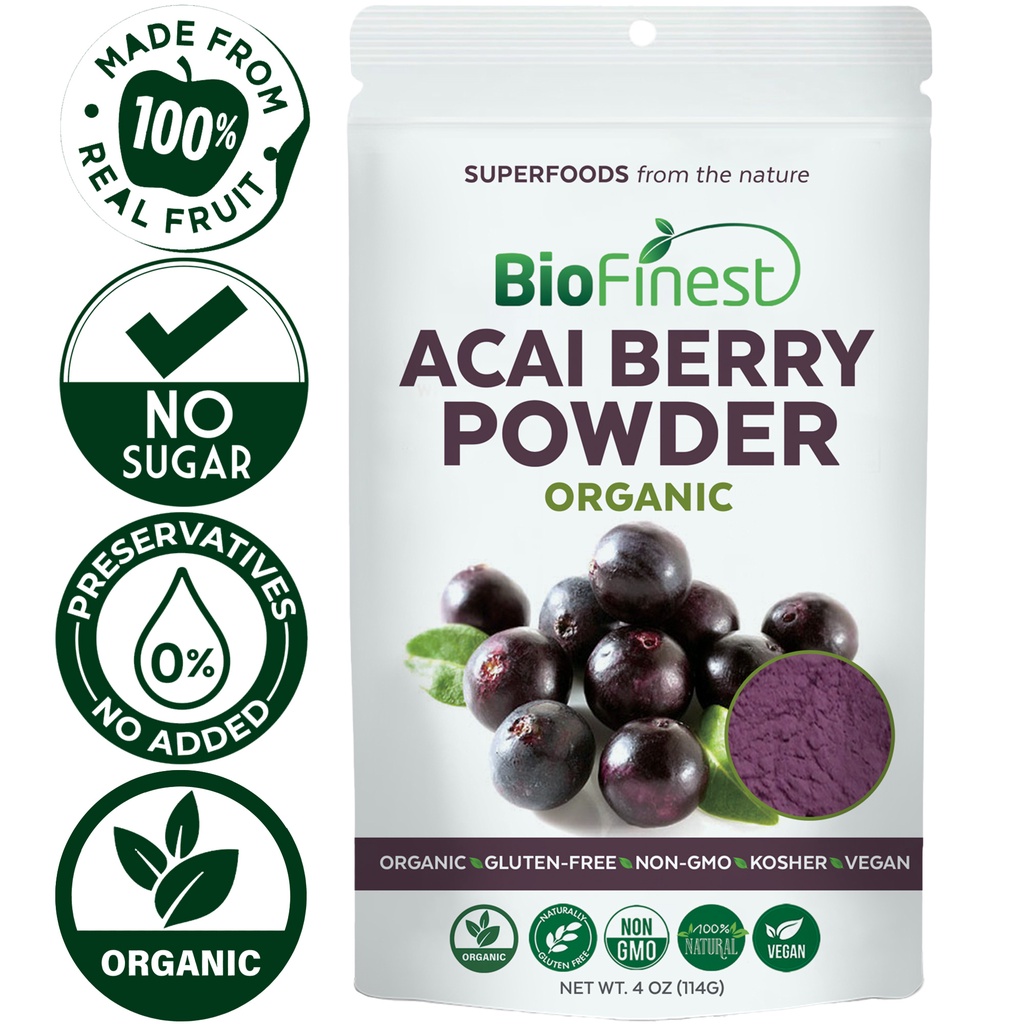 Biofinest Acai Berry Juice Powder Organic Freeze Dried Superfood