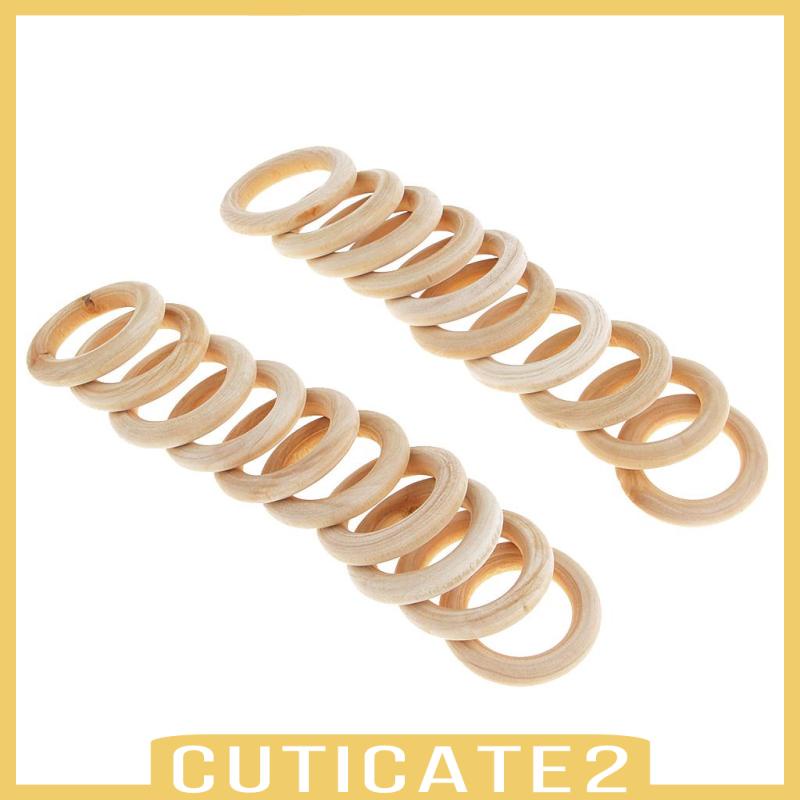 [CUTICATE2] 20pcs Wooden Rings Circles DIY Pendant Connectors Jewelry