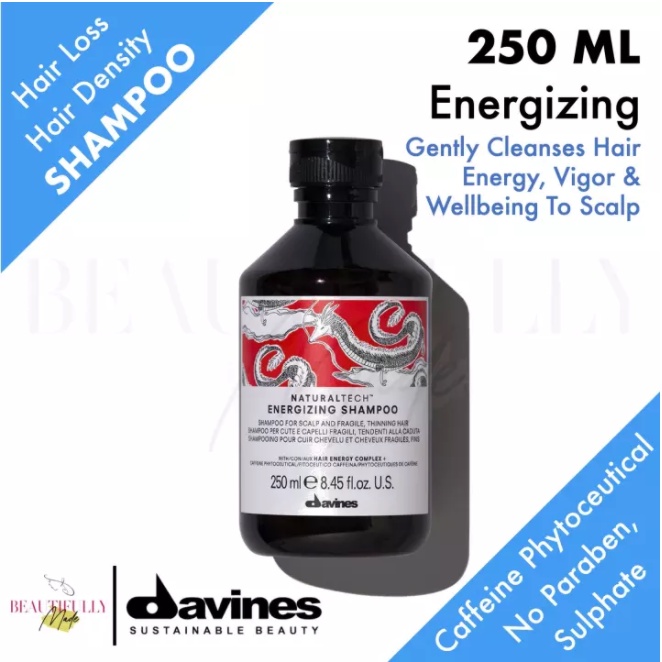 Davines NaturalTech Energizing Shampoo 250ml / 12ml For Scalp and Fragile Thinning Hair