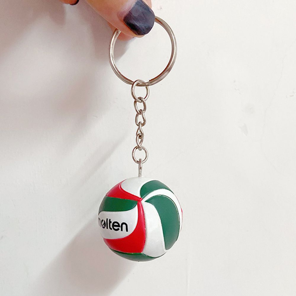 JENNIFERDZ Fashion Volleyball Keychain Sport Key Chain PVC Leather