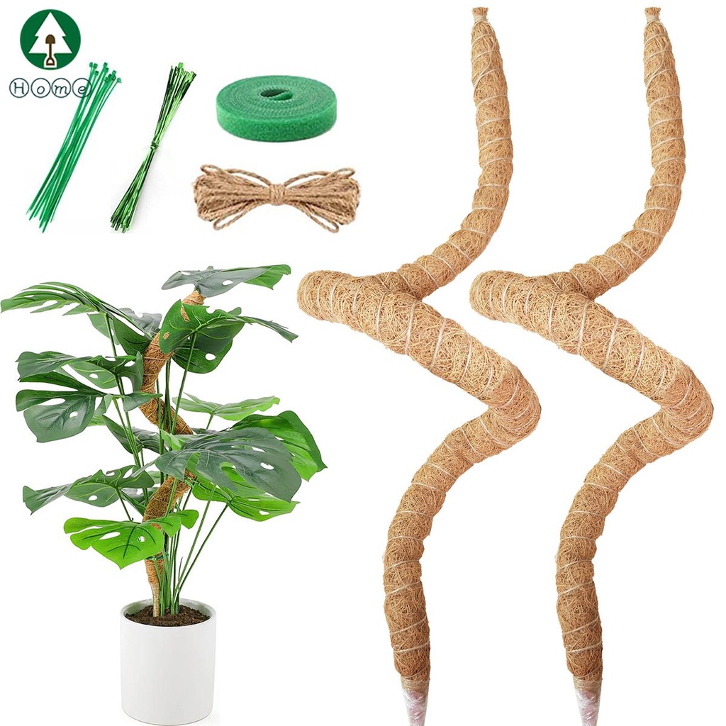 2pcs Moss Pole 25 Inch Coco Coir Plant Sticks Bendable Garden Moss