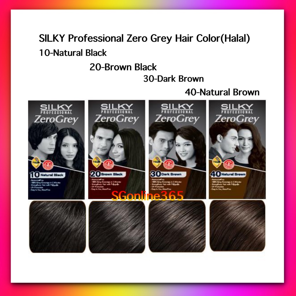 SILKY Professional Zero Grey Hair Color 95ml(Halal) Shopee Singapore
