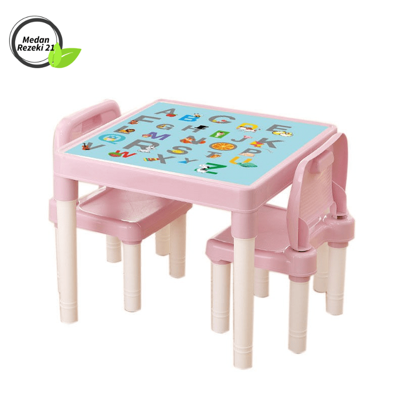 Abc Study Table Set With 2 kerusi Rhino Table 3 in 1 Kids Learning
