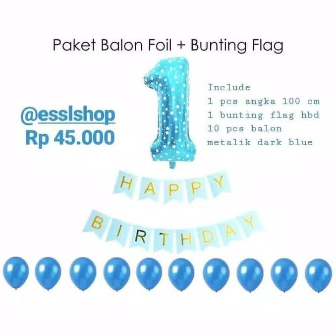 Blue Happy Birthday Decor Package / Birthday Decoration Shopee Singapore