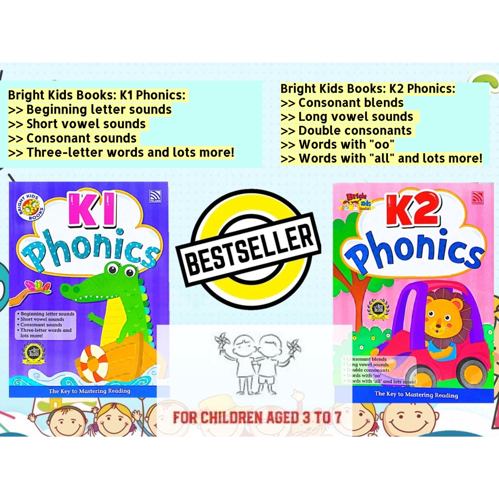 K1 & K2 Phonics (AGED 3 TO 7) (PRESCHOOL) (Bright Kids Books) (EARLY
