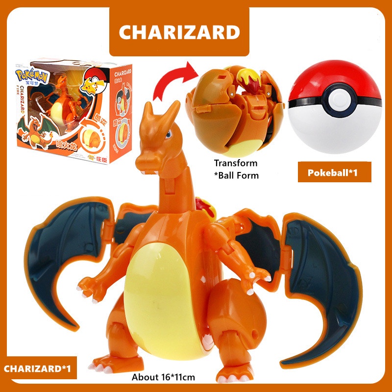 [SG] NEW Pokemon Spin Fighter Pokemon Toys Original Transformation Toy Pikachu Charizard