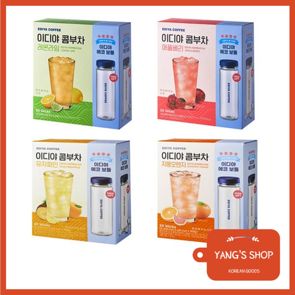 [EDIYA] Kombucha 6g X 20T + Bottle (4 Flavor) / Lemon & Lime / Apple