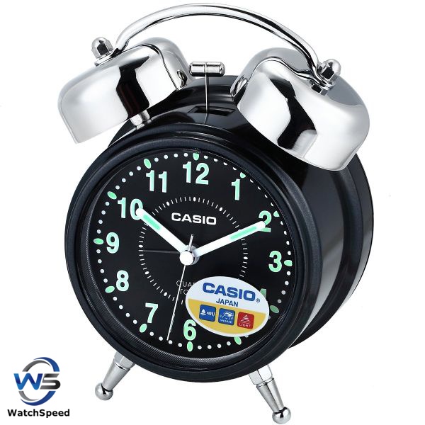 Casio Clock TQ3621A TQ3621 TQ362 Twin Bell Alarm Black Analog