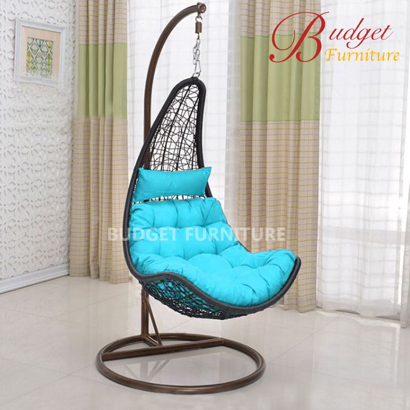 RETRO OUTDOOR BASKET SWING CHAIR WITH CUSHIONS. FREE INSTALL