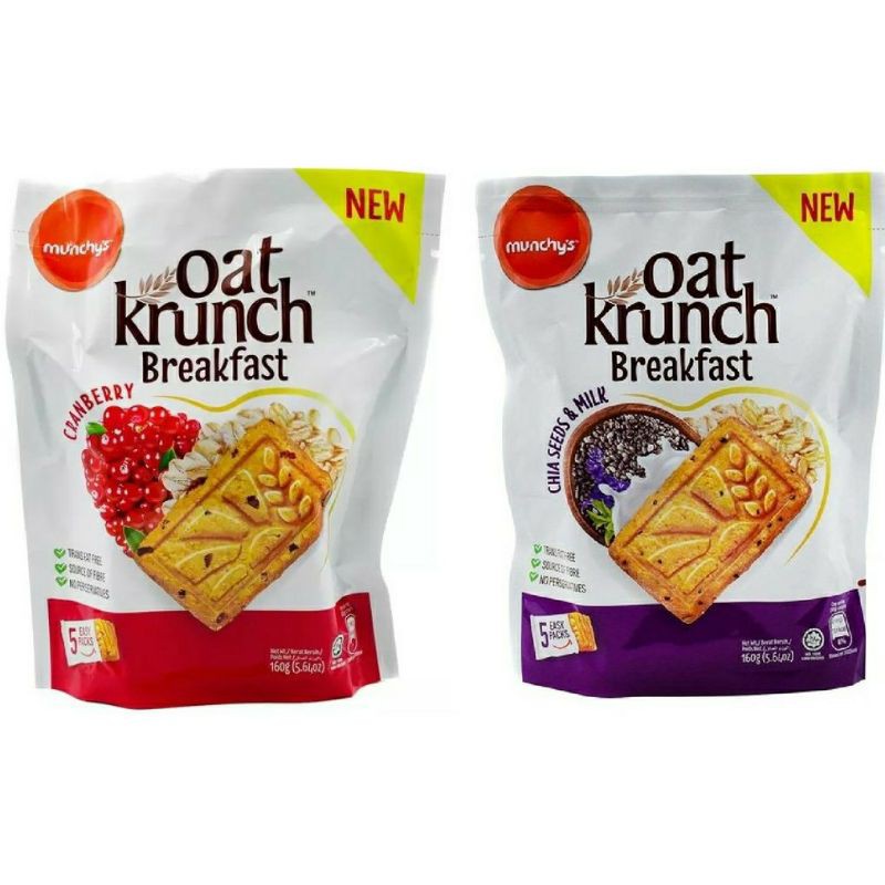 Munchys MUNCHY'S OAT KRUNCH BREAKFAST CRANBERRY / CHIA SEEDS & MILK