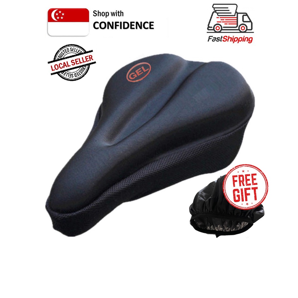 Bicycle Seat Cushion Cover (Gel) Bike Saddle Butt Padding w/ free