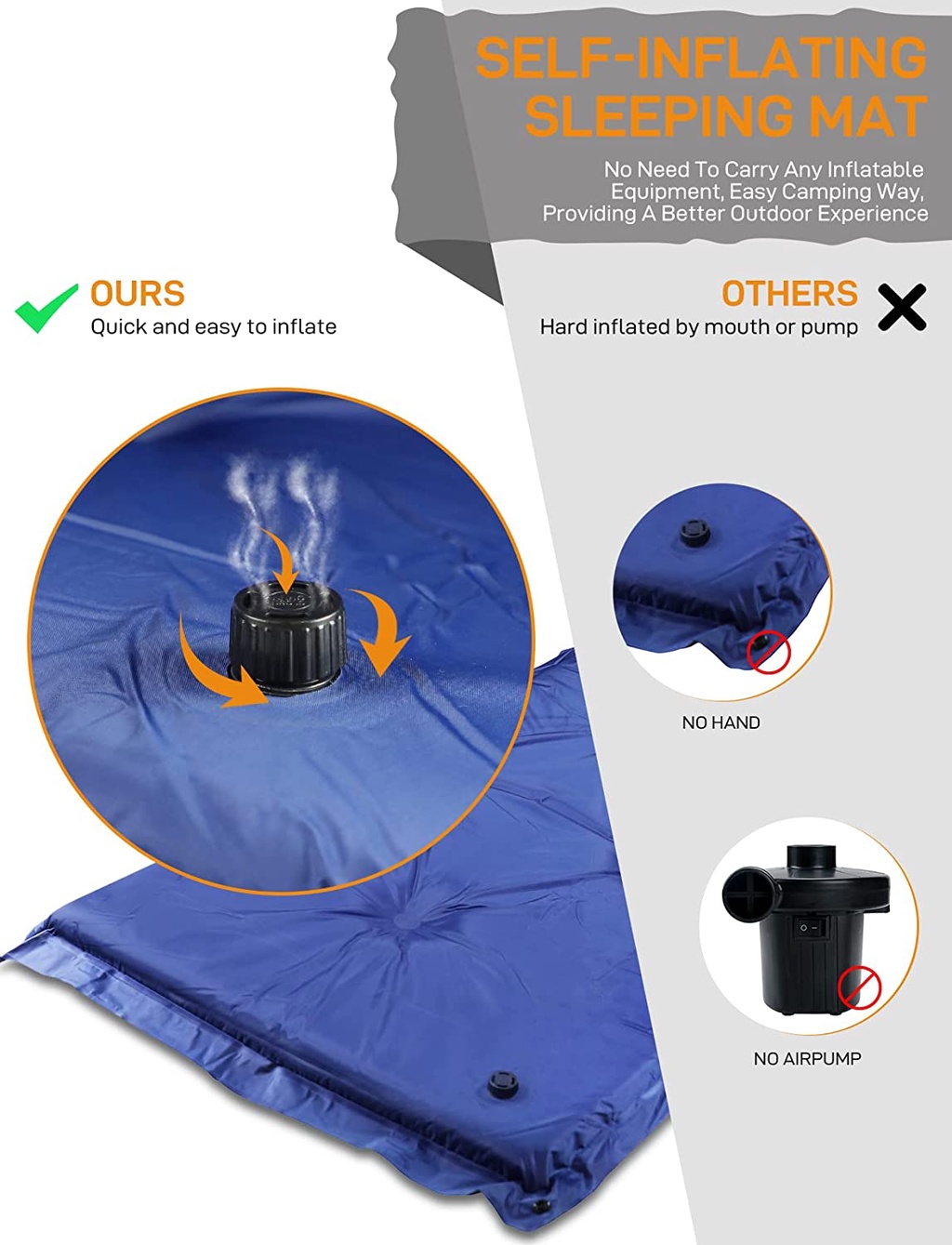 🔥SG🔥Outdoor Inflatable Camping Mattress/ Self Inflatable Sleeping Pad