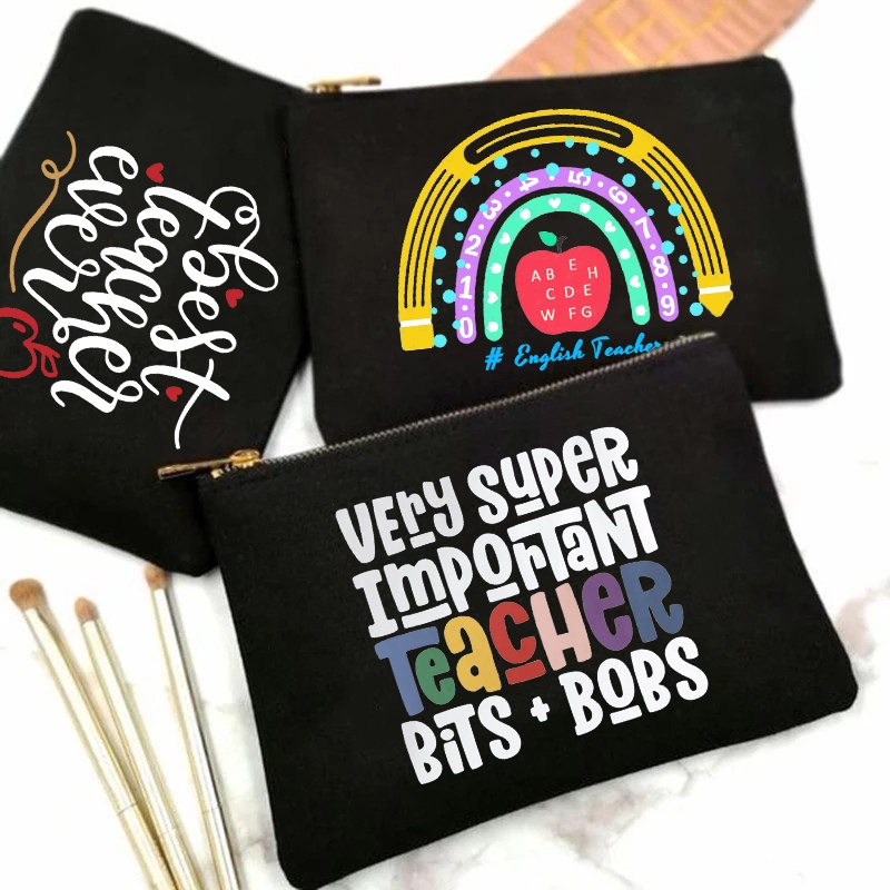 Teacher's Day Gift Teach Love Cosmetic Bag Travel Outdoor Girl Ladies Toiletries Storage Bag
