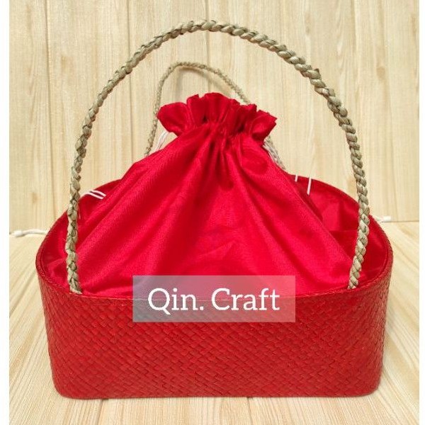 Pandan Bag Woven Parcel Box/Parcel Bag/Parcel Basket / Bag Shopee