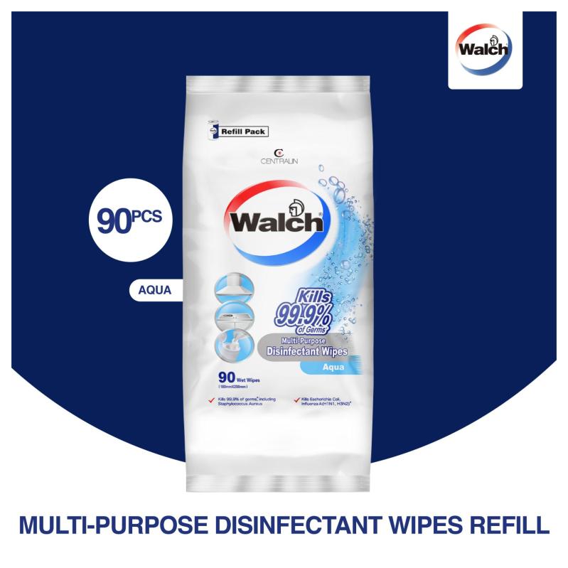 Walch MultiPurpose Disinfectant Wet Wipes Refill Pack 90pcs Aqua Shopee Singapore